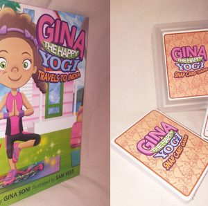 card game and book for yoga poses